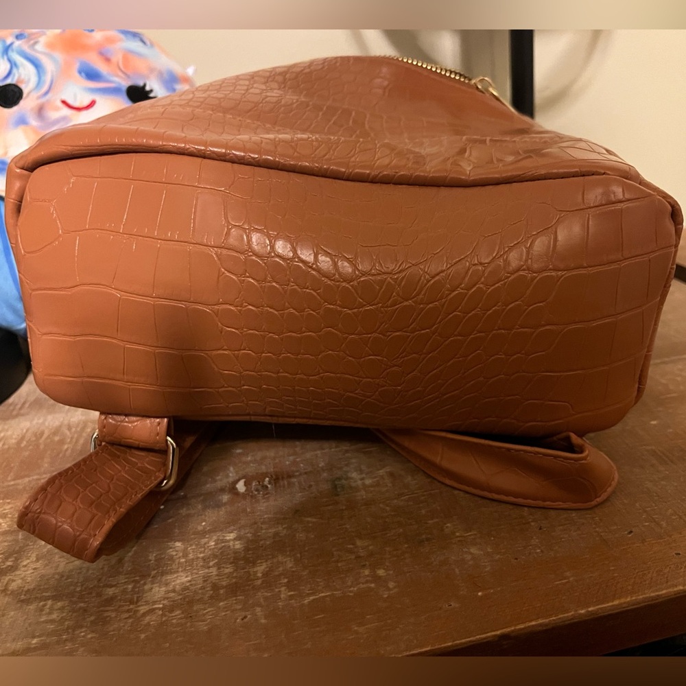 Wild Fable Croc-Embossed Leather Backpack - Picture 3 of 10